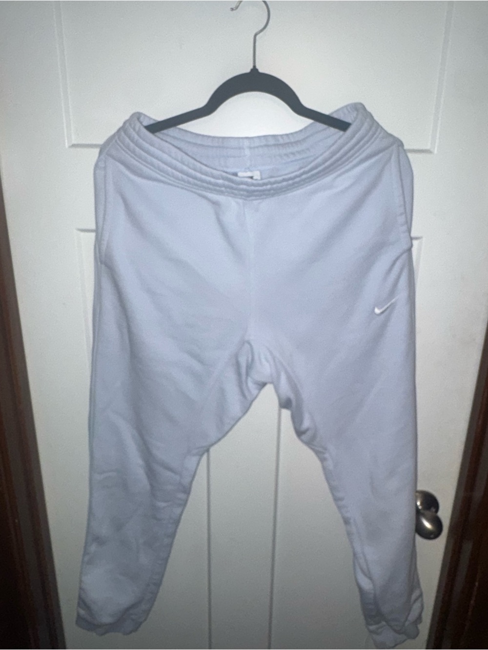 Nike Light Gray Women's Joggers with White Swoosh